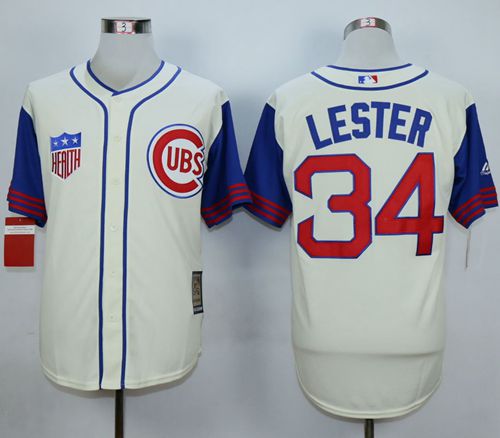 Cubs #34 Jon Lester Cream 1942 Turn Back The Clock Stitched MLB Jersey Cubs #34 Jon Lester Cream 1942 Turn Back The Clock Stitched MLB Jersey