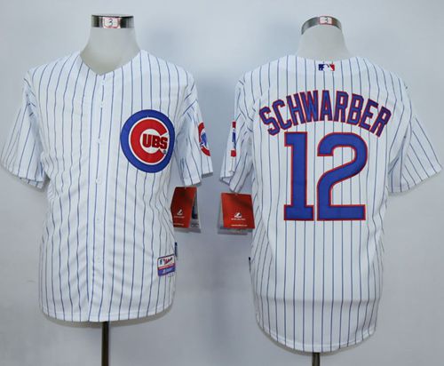 Cubs #12 Kyle Schwarber White Strip Cool Base Stitched MLB Jersey Cubs #12 Kyle Schwarber White Strip Cool Base Stitched MLB Jersey
