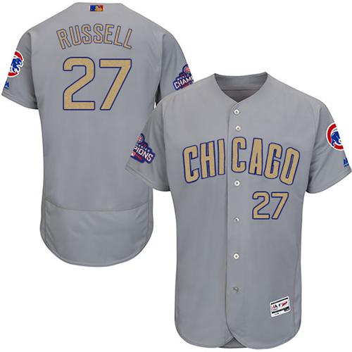 Cubs #27 Addison Russell Grey Flexbase Authentic 2017 Gold Program Stitched MLB Jersey Cubs #27 Addison Russell Grey Flexbase Authentic 2017 Gold Program Stitched MLB Jersey