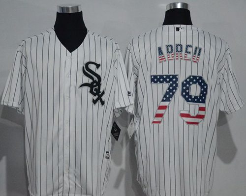 White Sox #79 Jose Abreu White(Black Strip) USA Flag Fashion Stitched MLB Jersey White Sox #79 Jose Abreu White(Black Strip) USA Flag Fashion Stitched MLB Jersey