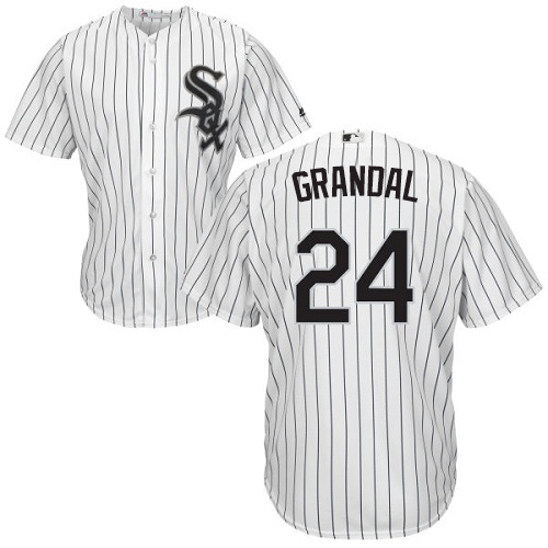 White Sox #24 Yasmani Grandal White(Black Strip) New Cool Base Stitched MLB Jersey White Sox #24 Yasmani Grandal White(Black Strip) New Cool Base Stitched MLB Jersey