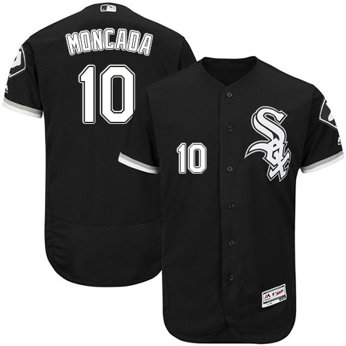 White Sox #10 Yoan Moncada Black Flexbase Authentic Collection Stitched MLB Jersey White Sox #10 Yoan Moncada Black Flexbase Authentic Collection Stitched MLB Jersey