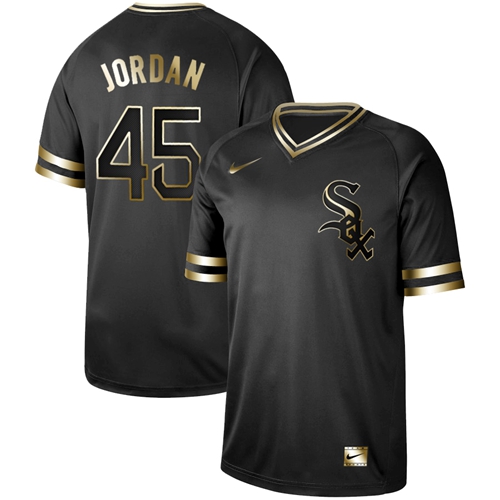 Nike White Sox #45 Michael Jordan Black Gold Authentic Stitched MLB Jersey Nike White Sox #45 Michael Jordan Black Gold Authentic Stitched MLB Jersey