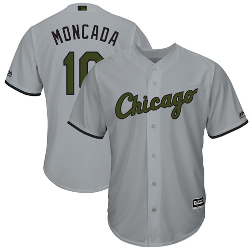 White Sox #10 Yoan Moncada Grey New Cool Base 2018 Memorial Day Stitched MLB Jersey White Sox #10 Yoan Moncada Grey New Cool Base 2018 Memorial Day Stitched MLB Jersey