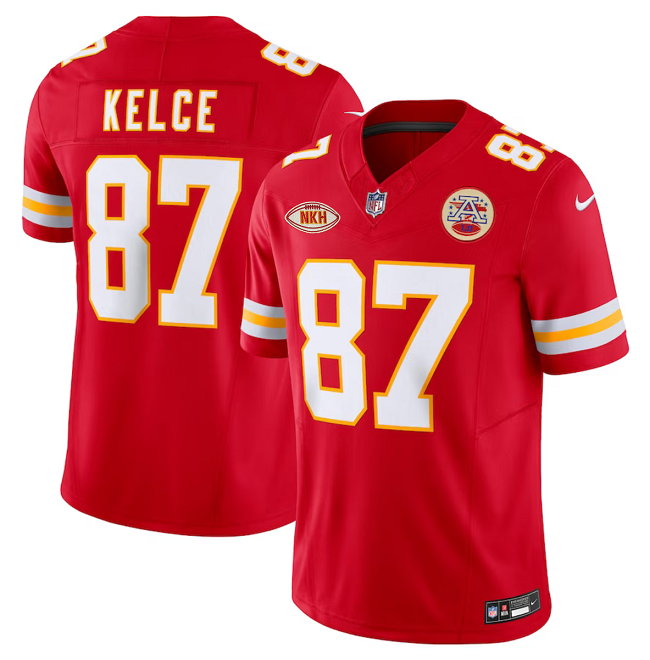 Men’s Kansas City Chiefs #87 Travis Kelce Red 2023 F.U.S.E. With 