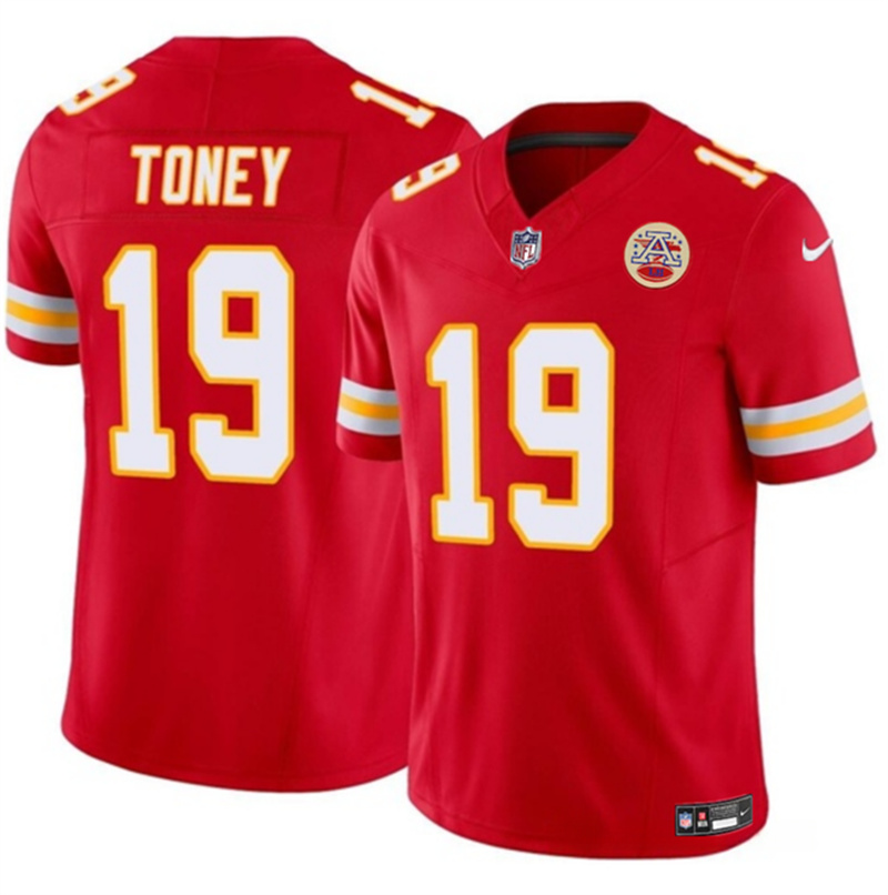 Men’s Kansas City Chiefs #19 Kadarius Toney Red 2023 F.U.S.E. Vapor Untouchable Limited Stitched Jersey Men’s Kansas City Chiefs #19 Kadarius Toney Red 2023 F.U.S.E. Vapor Untouchable Limited Stitched Jersey