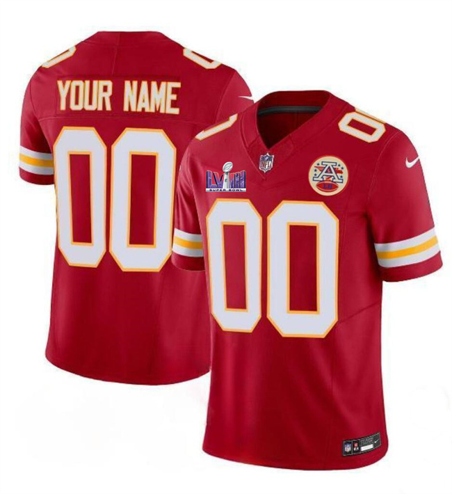 Men’s Kansas City Chiefs Active Player Custom Red F.U.S.E. Super Bowl LVIII Patch Vapor Untouchable Limited Stitched Football Jersey Men’s Kansas City Chiefs Active Player Custom Red F.U.S.E. Super Bowl LVIII Patch Vapor Untouchable Limited Stitched Football Jersey