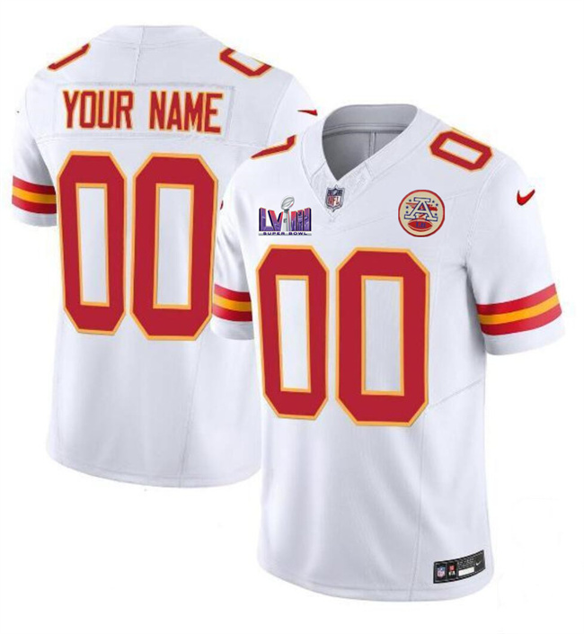 Men’s Kansas City Chiefs Active Player Custom White F.U.S.E. Super Bowl LVIII Patch Vapor Untouchable Limited Stitched Football Jersey Men’s Kansas City Chiefs Active Player Custom White F.U.S.E. Super Bowl LVIII Patch Vapor Untouchable Limited Stitched Football Jersey