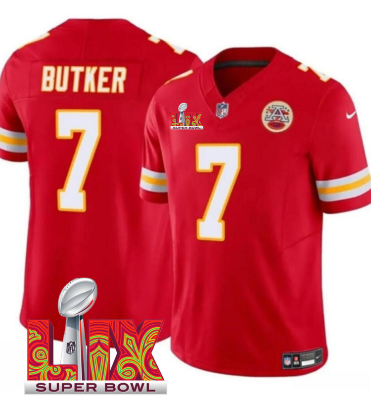 Men's Kansas City Chiefs #7 Harrison Butker Red F.U.S.E. 24/25 Super Bowl LIX Vapor Untouchable Limited Stitched Football Jersey
