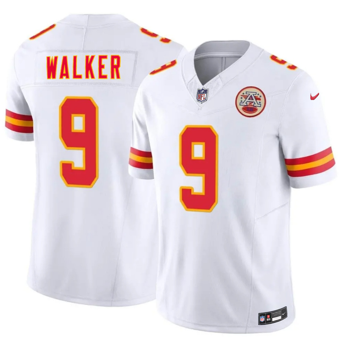 Men’s Kansas City Chiefs #9 Kenneth Walker III White 2026 F.U.S.E. Vapor Untouchable Limited Stitched Football Jersey Men’s Kansas City Chiefs #9 Kenneth Walker III White 2026 F.U.S.E. Vapor Untouchable Limited Stitched Football Jersey
