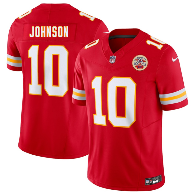 Men’s Kansas City Chiefs #10 Emmett Johnson Red 2026 Draft F.U.S.E. Vapor Untouchable Limited Stitched Football Jersey