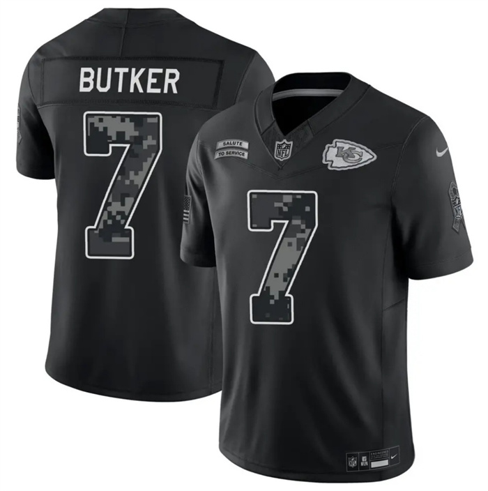 Men's Kansas City Chiefs #7 Harrison Butker Black F.U.S.E. 2026 Salute to Service Limited Stitched Football Jersey