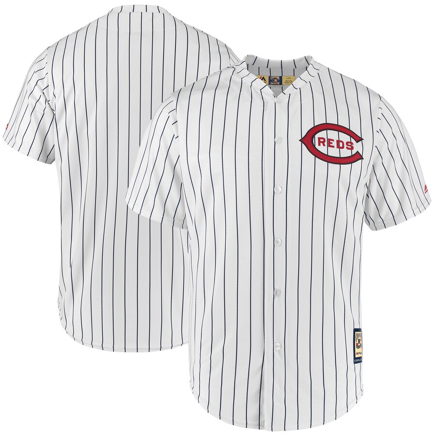 Cincinnati Reds Blank Majestic 1919 Throwback Cool Base Jersey White Navy Cincinnati Reds Blank Majestic 1919 Throwback Cool Base Jersey White Navy