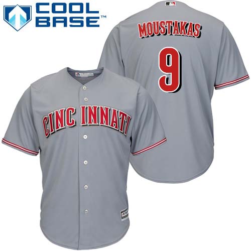Reds #9 Mike Moustakas Grey New Cool Base Stitched MLB Jersey Reds #9 Mike Moustakas Grey New Cool Base Stitched MLB Jersey