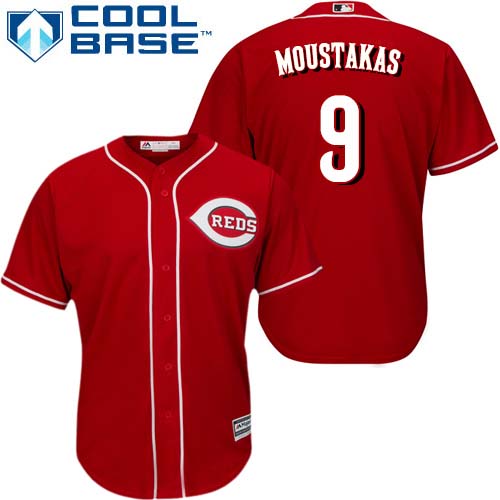 Reds #9 Mike Moustakas Red New Cool Base Stitched MLB Jersey Reds #9 Mike Moustakas Red New Cool Base Stitched MLB Jersey