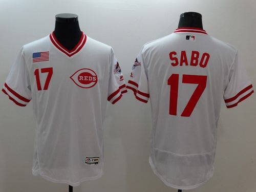 Reds #17 Chris Sabo White Flexbase Authentic Collection Cooperstown Stitched MLB Jersey Reds #17 Chris Sabo White Flexbase Authentic Collection Cooperstown Stitched MLB Jersey
