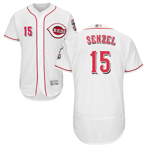 Reds #15 Nick Senzel White Flexbase Authentic Collection Stitched MLB Jersey Reds #15 Nick Senzel White Flexbase Authentic Collection Stitched MLB Jersey