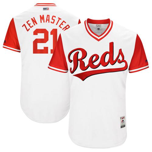 Reds #21 Michael Lorenzen White "Zen Master" Players Weekend Authentic Stitched MLB Jersey Reds #21 Michael Lorenzen White "Zen Master" Players Weekend Authentic Stitched MLB Jersey