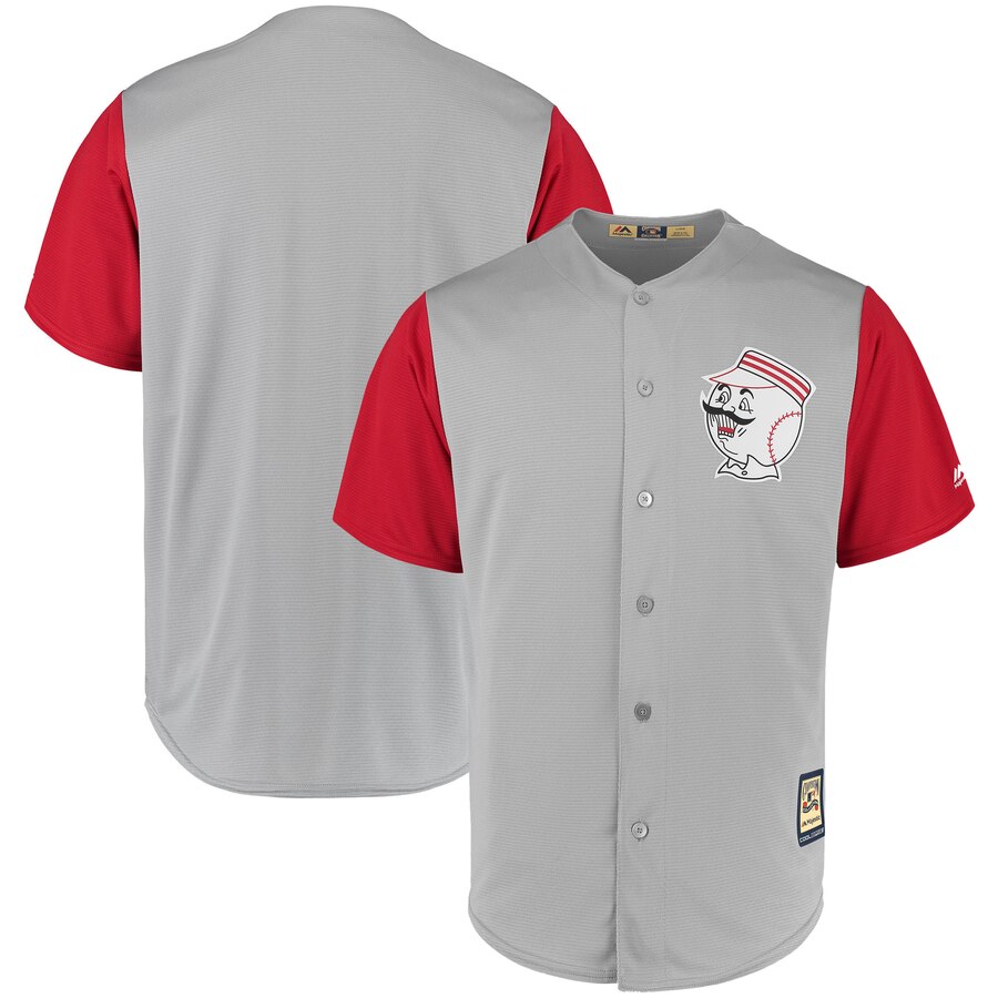 Cincinnati Reds Blank Majestic Cooperstown Collection 1956 Cool Base Jersey Gray Cincinnati Reds Blank Majestic Cooperstown Collection 1956 Cool Base Jersey Gray