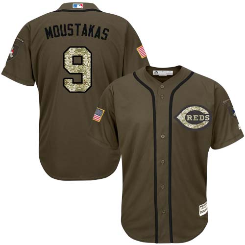 Reds #9 Mike Moustakas Green Salute to Service Stitched MLB Jersey Reds #9 Mike Moustakas Green Salute to Service Stitched MLB Jersey