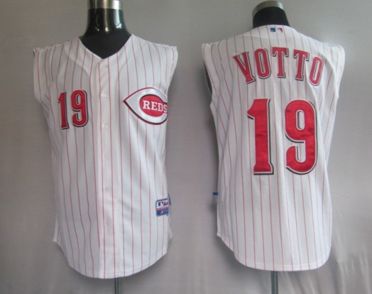 Reds #19 Joey Votto White Vest Style Stitched MLB Jersey Reds #19 Joey Votto White Vest Style Stitched MLB Jersey