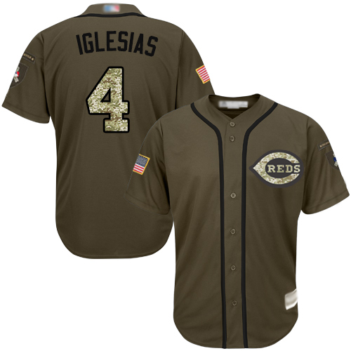 Reds #4 Jose Iglesias Green Salute to Service Stitched MLB Jersey Reds #4 Jose Iglesias Green Salute to Service Stitched MLB Jersey
