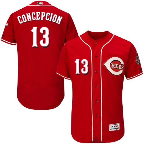 Reds #13 Dave Concepcion Red Flexbase Authentic Collection Stitched MLB Jersey Reds #13 Dave Concepcion Red Flexbase Authentic Collection Stitched MLB Jersey