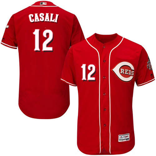 Reds #12 Curt Casali Red Flexbase Authentic Collection Stitched MLB Jersey Reds #12 Curt Casali Red Flexbase Authentic Collection Stitched MLB Jersey