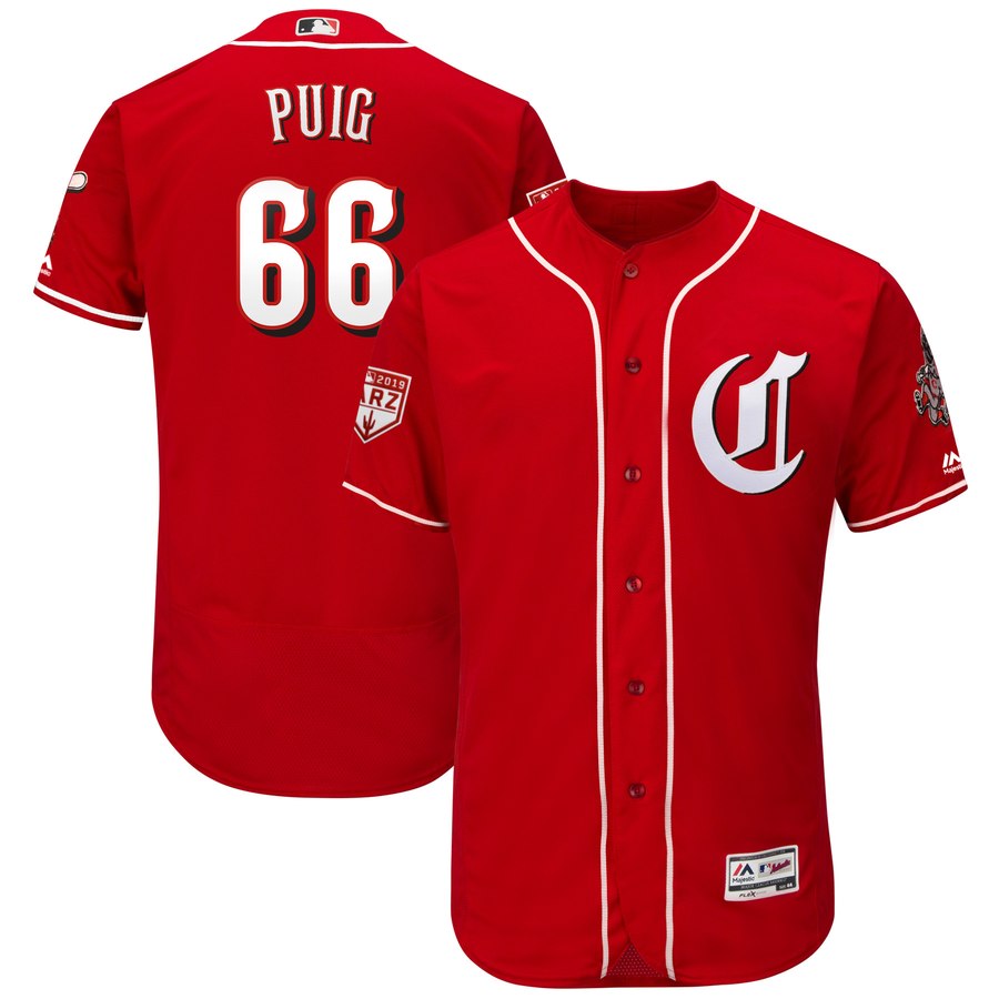 Reds #66 Yasiel Puig Red 2019 Spring Training Flex Base Stitched MLB Jersey Reds #66 Yasiel Puig Red 2019 Spring Training Flex Base Stitched MLB Jersey
