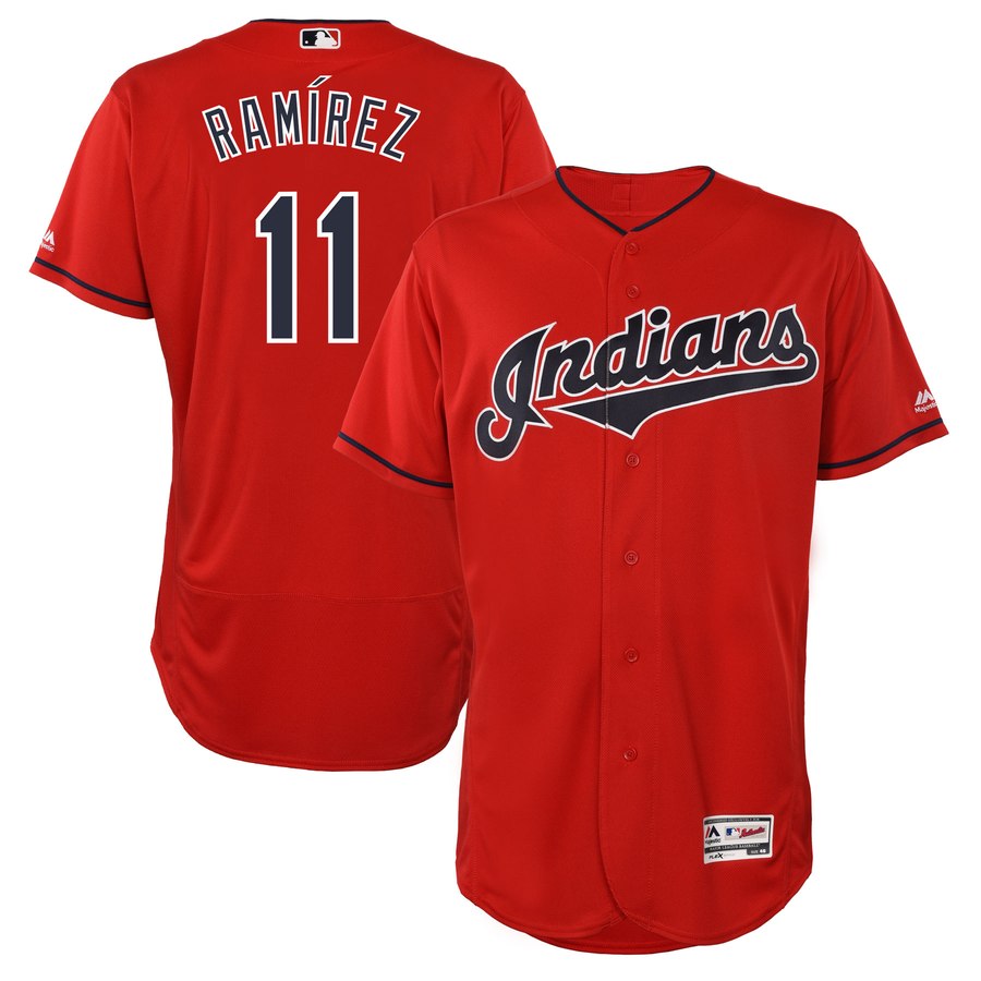 Indians #11 Jose Ramirez Scarlet 2019 Flexbase Authentic Collection Stitched MLB Jersey Indians #11 Jose Ramirez Scarlet 2019 Flexbase Authentic Collection Stitched MLB Jersey