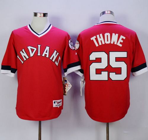 Indians #25 Jim Thome Red 1978 Turn Back The Clock Stitched MLB Jersey Indians #25 Jim Thome Red 1978 Turn Back The Clock Stitched MLB Jersey