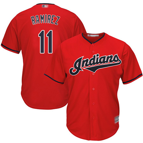 Indians #11 Jose Ramirez Red New Cool Base Stitched MLB Jersey Indians #11 Jose Ramirez Red New Cool Base Stitched MLB Jersey