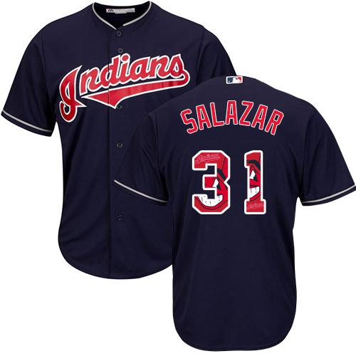 Indians #31 Danny Salazar Navy Blue Team Logo Fashion Stitched MLB Jersey Indians #31 Danny Salazar Navy Blue Team Logo Fashion Stitched MLB Jersey