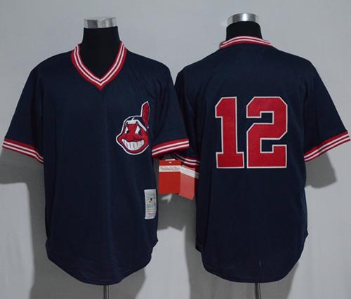 Mitchell And Ness Indians #12 Francisco Lindor Navy Blue Throwback Stitched MLB Jersey Mitchell And Ness Indians #12 Francisco Lindor Navy Blue Throwback Stitched MLB Jersey