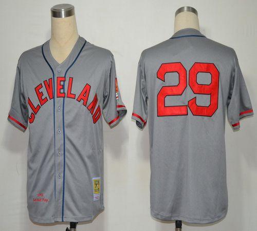 Mitchell And Ness 1948 Indians #29 Satchel Paige Grey Stitched MLB Jersey Mitchell And Ness 1948 Indians #29 Satchel Paige Grey Stitched MLB Jersey