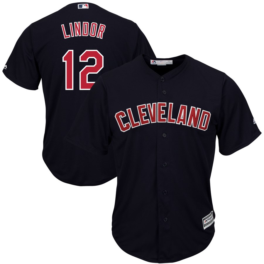 Indians #12 Francisco Lindor Navy Alternate 2019 Cool Base Team Stitched MLB Jersey Indians #12 Francisco Lindor Navy Alternate 2019 Cool Base Team Stitched MLB Jersey