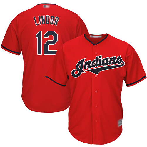 Indians #12 Francisco Lindor Red New Cool Base Stitched MLB Jersey Indians #12 Francisco Lindor Red New Cool Base Stitched MLB Jersey