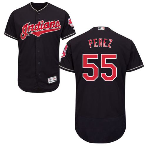 Indians #55 Roberto Perez Navy Blue Flexbase Authentic Collection Stitched MLB Jersey Indians #55 Roberto Perez Navy Blue Flexbase Authentic Collection Stitched MLB Jersey