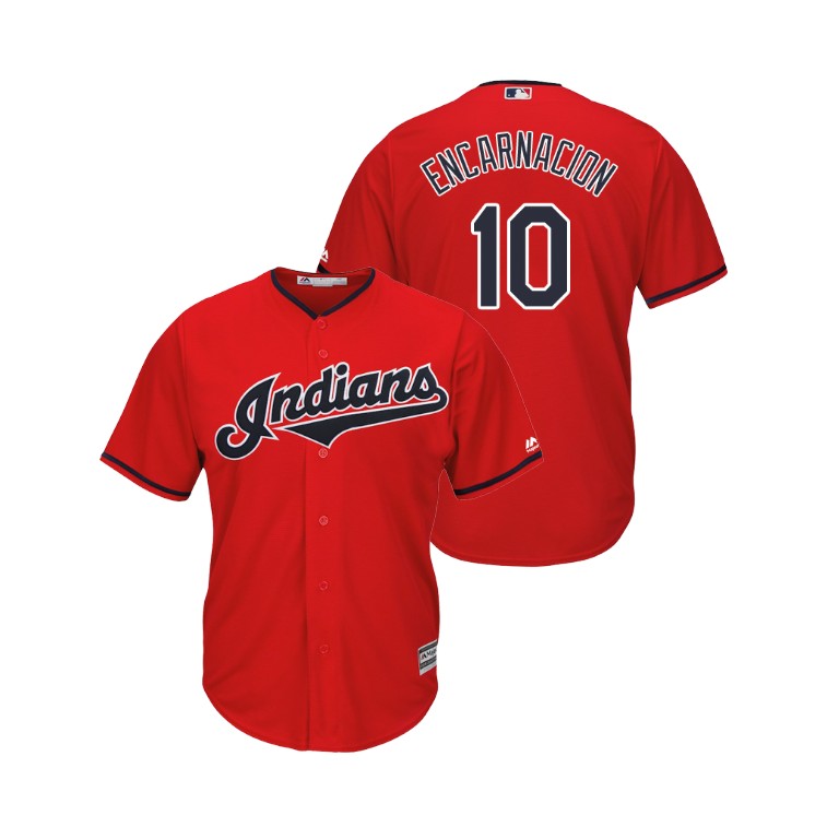 Indians #10 Edwin Encarnacion Scarlet Alternate 2019 Cool Base Stitched MLB Jersey Indians #10 Edwin Encarnacion Scarlet Alternate 2019 Cool Base Stitched MLB Jersey