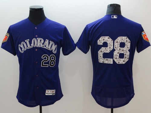 Rockies #28 Nolan Arenado Purple 2018 Spring Training Authentic Flex Base Stitched MLB Jersey Rockies #28 Nolan Arenado Purple 2018 Spring Training Authentic Flex Base Stitched MLB Jersey
