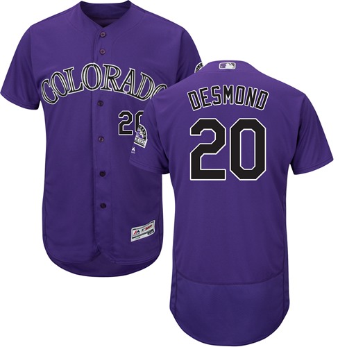 Rockies #20 Ian Desmond Purple Flexbase Authentic Collection Stitched MLB Jersey Rockies #20 Ian Desmond Purple Flexbase Authentic Collection Stitched MLB Jersey