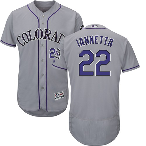 Rockies #22 Chris Iannetta Grey Flexbase Authentic Collection Stitched MLB Jersey Rockies #22 Chris Iannetta Grey Flexbase Authentic Collection Stitched MLB Jersey