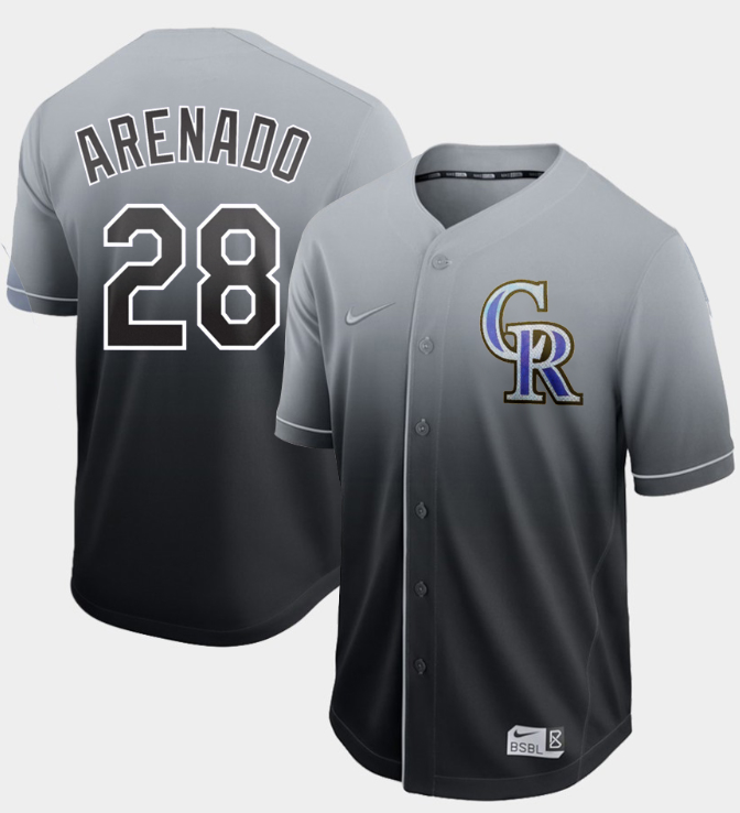 Nike Rockies #28 Nolan Arenado Black Fade Authentic Stitched MLB Jersey Nike Rockies #28 Nolan Arenado Black Fade Authentic Stitched MLB Jersey