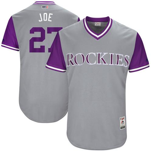 Rockies #27 Trevor Story Gray "Joe" Players Weekend Authentic Stitched MLB Jersey Rockies #27 Trevor Story Gray "Joe" Players Weekend Authentic Stitched MLB Jersey