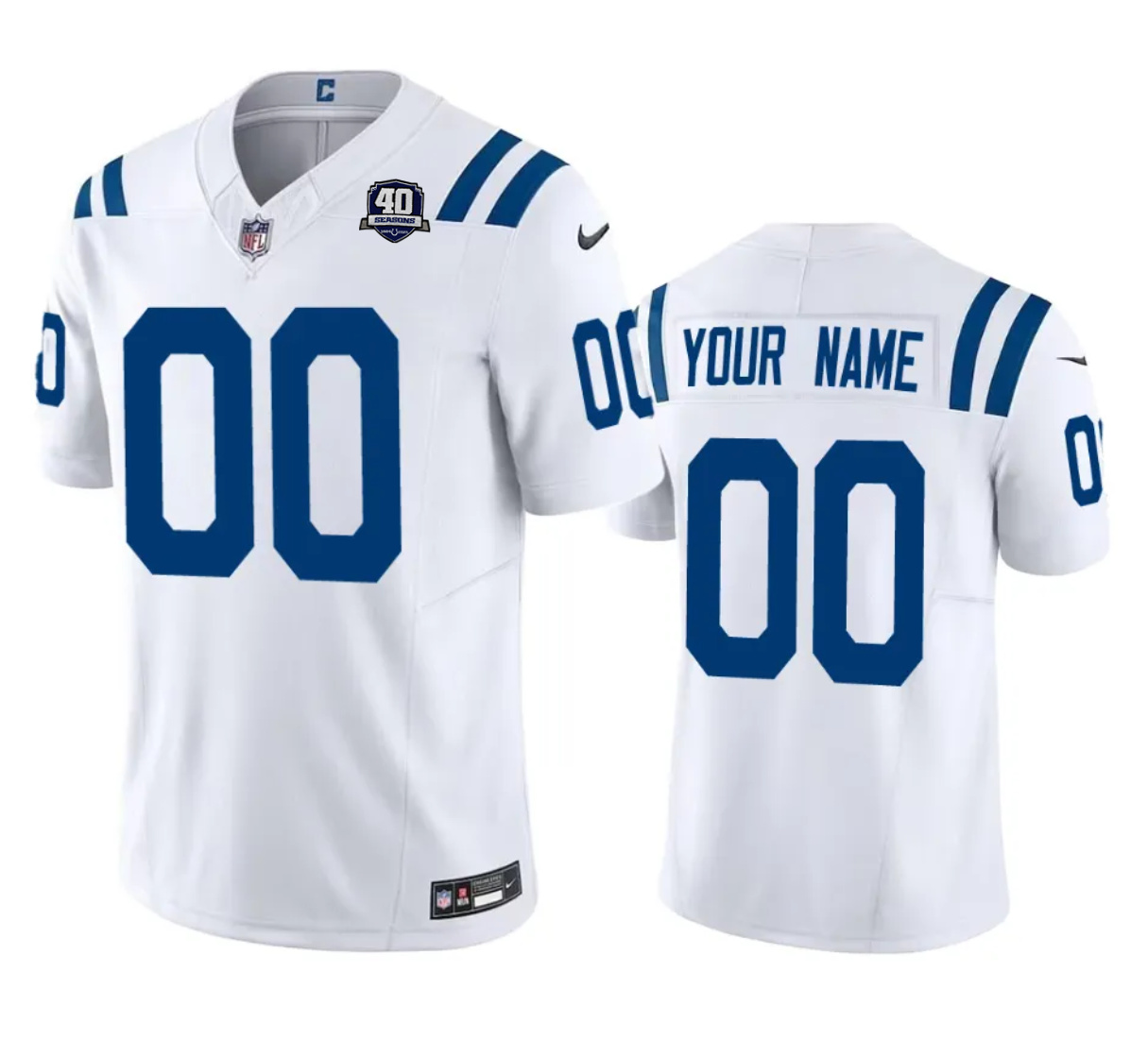 Men's Indianapolis Colts Active Player Custom White 2023 F.U.S.E 40th Anniversary Vapor Untouchable Limited Stitched Football Jersey Men's Indianapolis Colts Active Player Custom White 2023 F.U.S.E 40th Anniversary Vapor Untouchable Limited Stitched Football Jersey