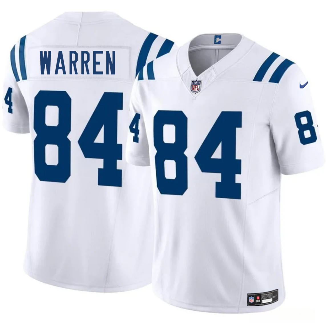 Men's Indianapolis Colts #84 Tyler Warren White 2025 Draft F.U.S.E. Vapor Limited Stitched Football Jersey Men's Indianapolis Colts #84 Tyler Warren White 2025 Draft F.U.S.E. Vapor Limited Stitched Football Jersey
