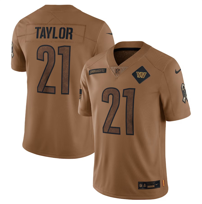 Men's Washington Commanders #21 Sean Taylor 2023 Brown Salute To Service Limited Football Jersey Men's Washington Commanders #21 Sean Taylor 2023 Brown Salute To Service Limited Football Jersey
