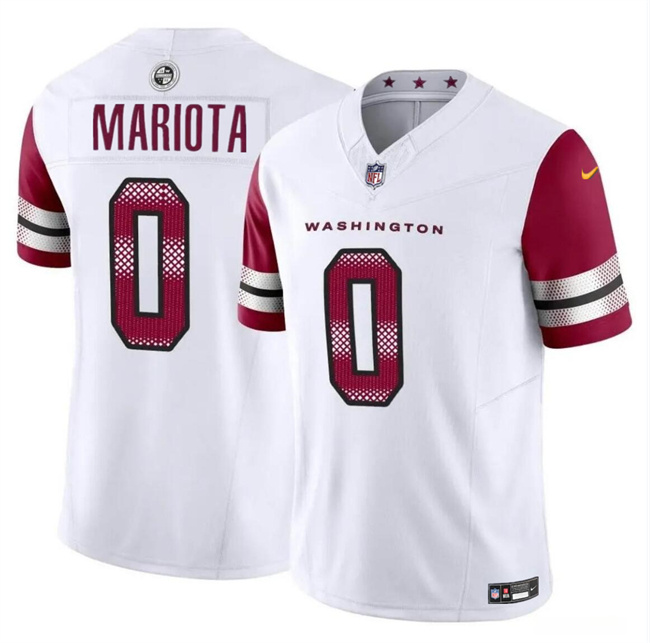 Men's Washington Commanders #0 Marcus Mariota White 2023 F.U.S.E. Vapor Limited Stitched Football Jersey Men's Washington Commanders #0 Marcus Mariota White 2023 F.U.S.E. Vapor Limited Stitched Football Jersey