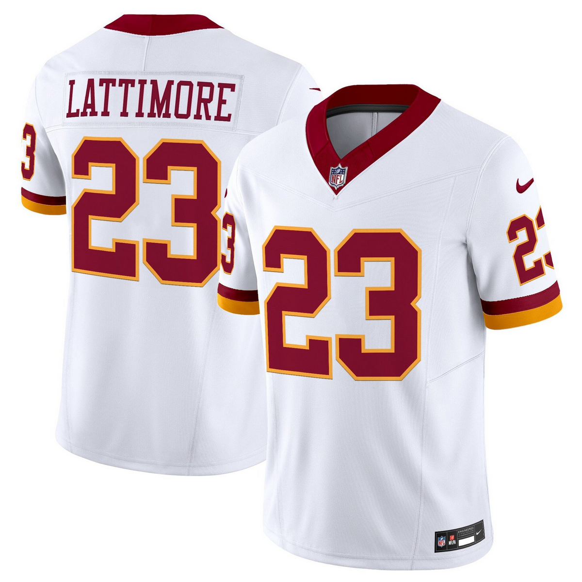 Men's Washington Commanders #23 Marshon Lattimore White 2025 F.U.S.E. Throwback Vapor Limited Stitched Football Jersey Men's Washington Commanders #23 Marshon Lattimore White 2025 F.U.S.E. Throwback Vapor Limited Stitched Football Jersey