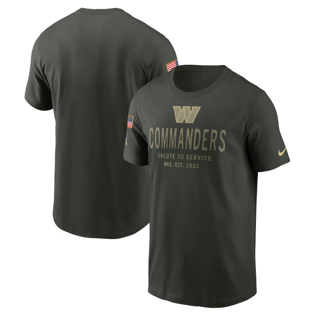 Men's Washington Commanders Forest Green 2025 Salute to Service Sideline Primary Edge Dri-FIT T-Shirt Men's Washington Commanders Forest Green 2025 Salute to Service Sideline Primary Edge Dri-FIT T-Shirt